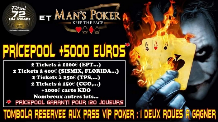Poker en juillet 2021 lors du Festival 72 du Mans.